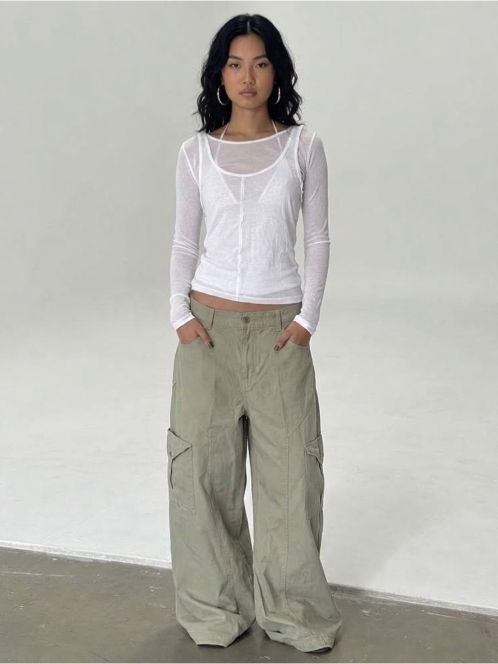 Bronze Snake Annie cargo pants, khaki, size L